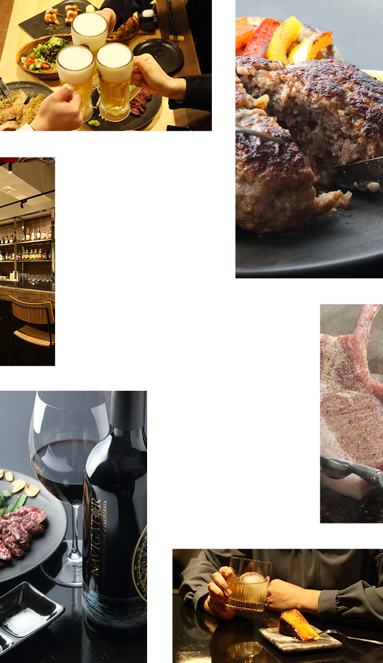 乾杯、ワインペアリング、ひとり飲み、ハンバーグを食べる